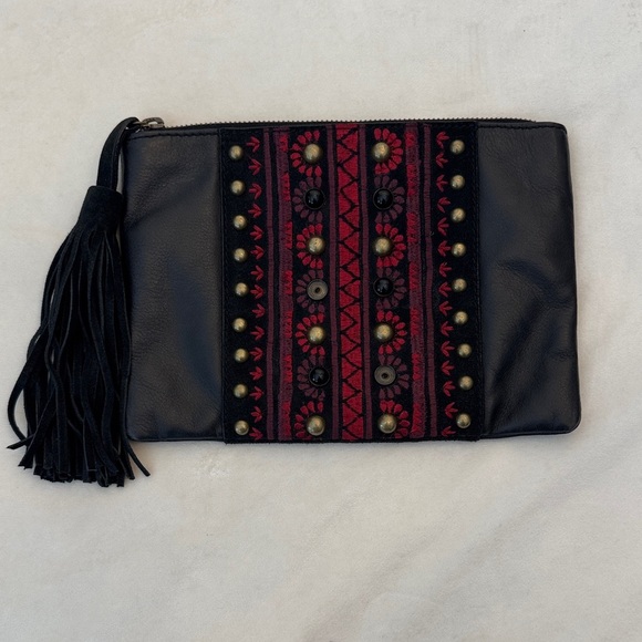 Lucky Brand Handbags - Lucky Brand Embroidered Leather Clutch